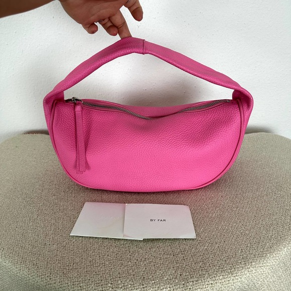 BY FAR Cush Hot Pink Leather Shoulder Bag - Picture 11 of 15